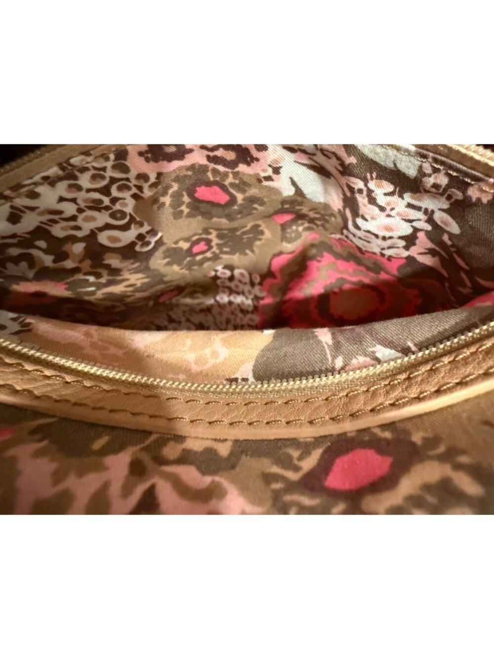 Vera Bradley Mini Stella Quilted Satchel Tan Brown Handbag - Picture 8 of 13